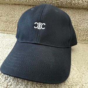 Celine Dark Blue Cap with White Logo